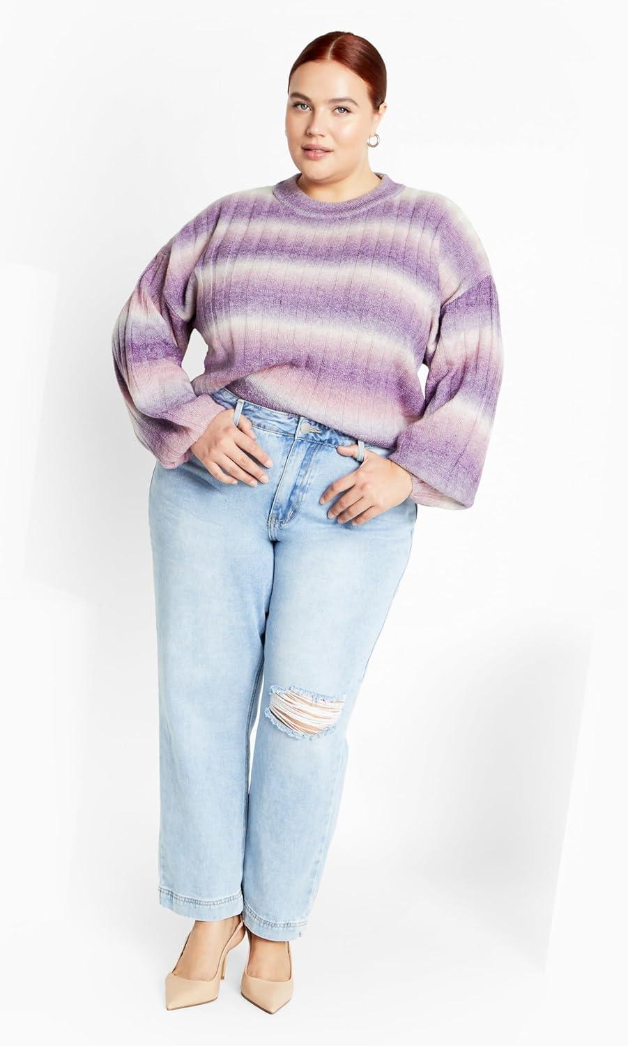 image:imageCity Chic Womens Plus Size Jumper ShayLilac
