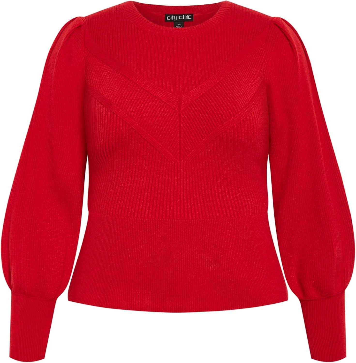 image:imageCity Chic Womens Plus Size Jumper XiomaraRed