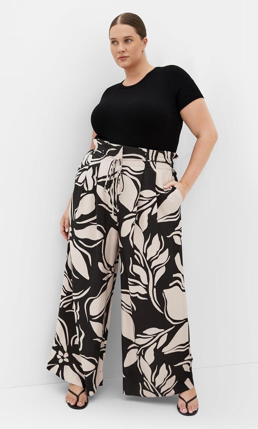 image:imageCity Chic Womens Plus Size Pant AthenaMono Print