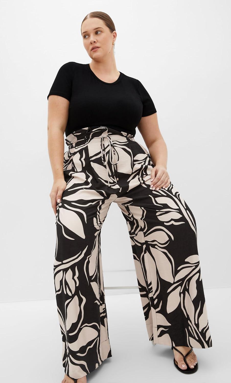 image:imageCity Chic Womens Plus Size Pant AthenaMono Print