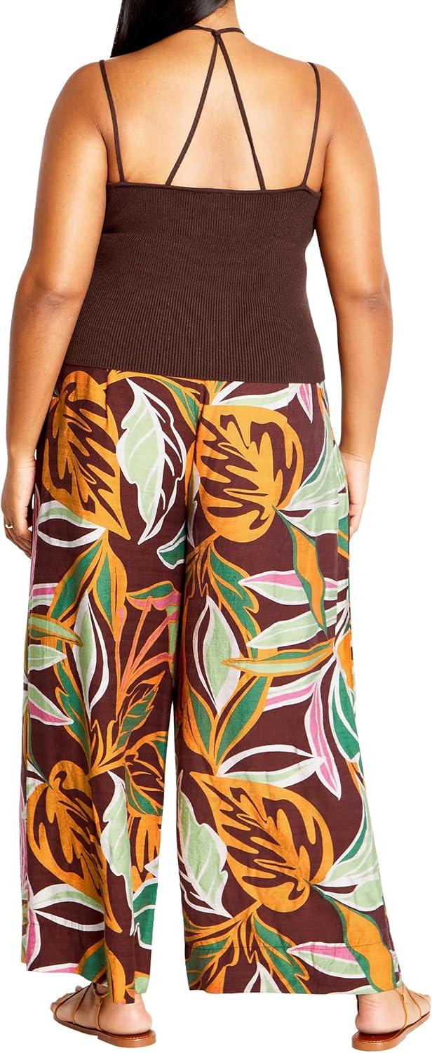 image:imageCity Chic Womens Plus Size Pant Peta Print Tie WaistOpulent Foligae