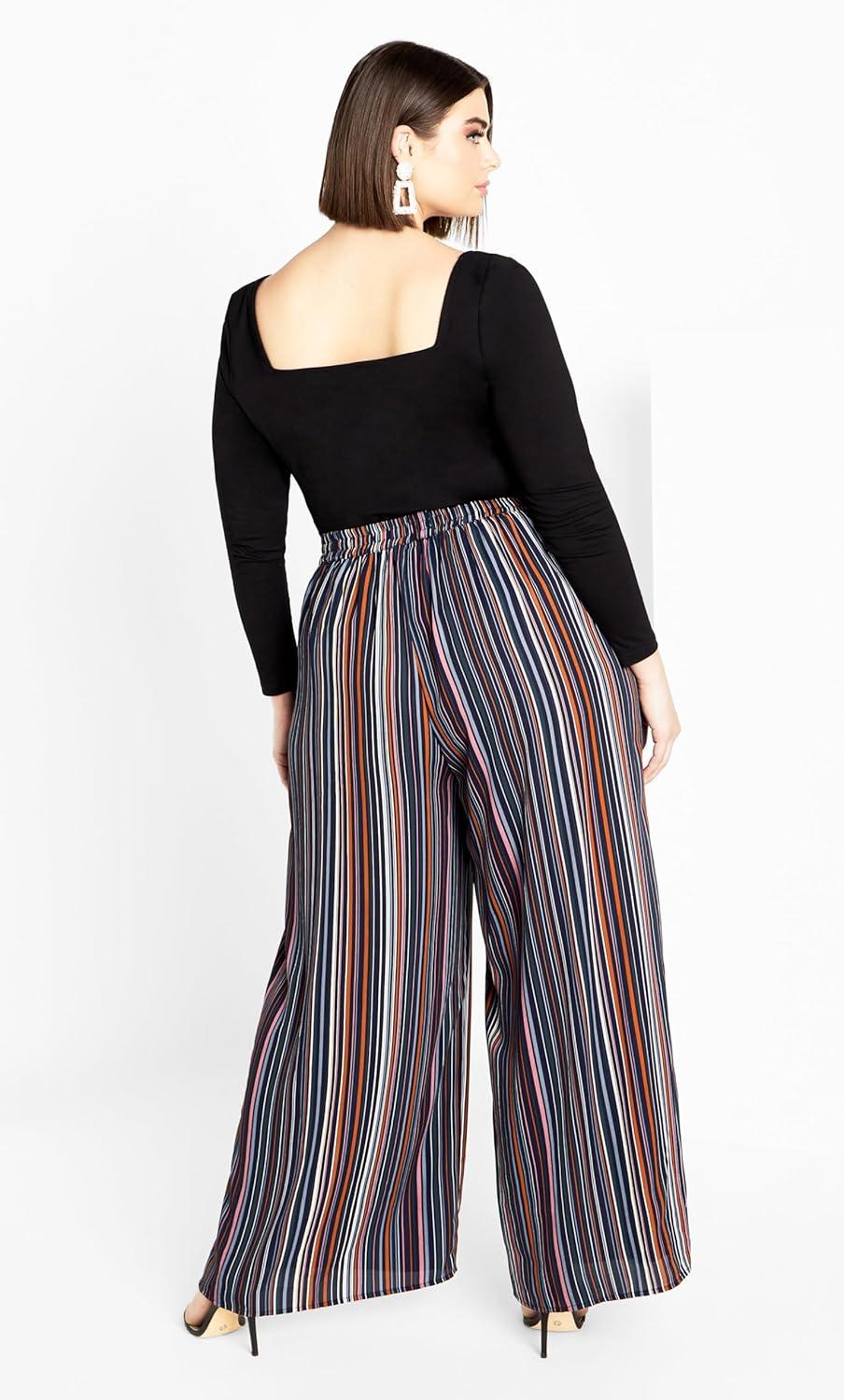 image:imageCity Chic Womens Plus Size Pant IllusionMidnight Stripe