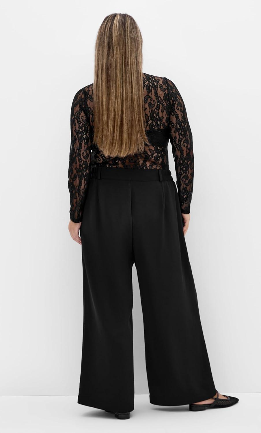 image:imageCity Chic Womens Plus Size Pants Jordan Wide Leg PetiteBlack