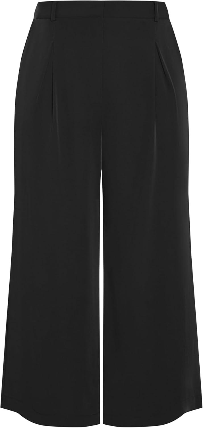 image:imageCity Chic Womens Plus Size Pants Jordan Wide Leg PetiteBlack