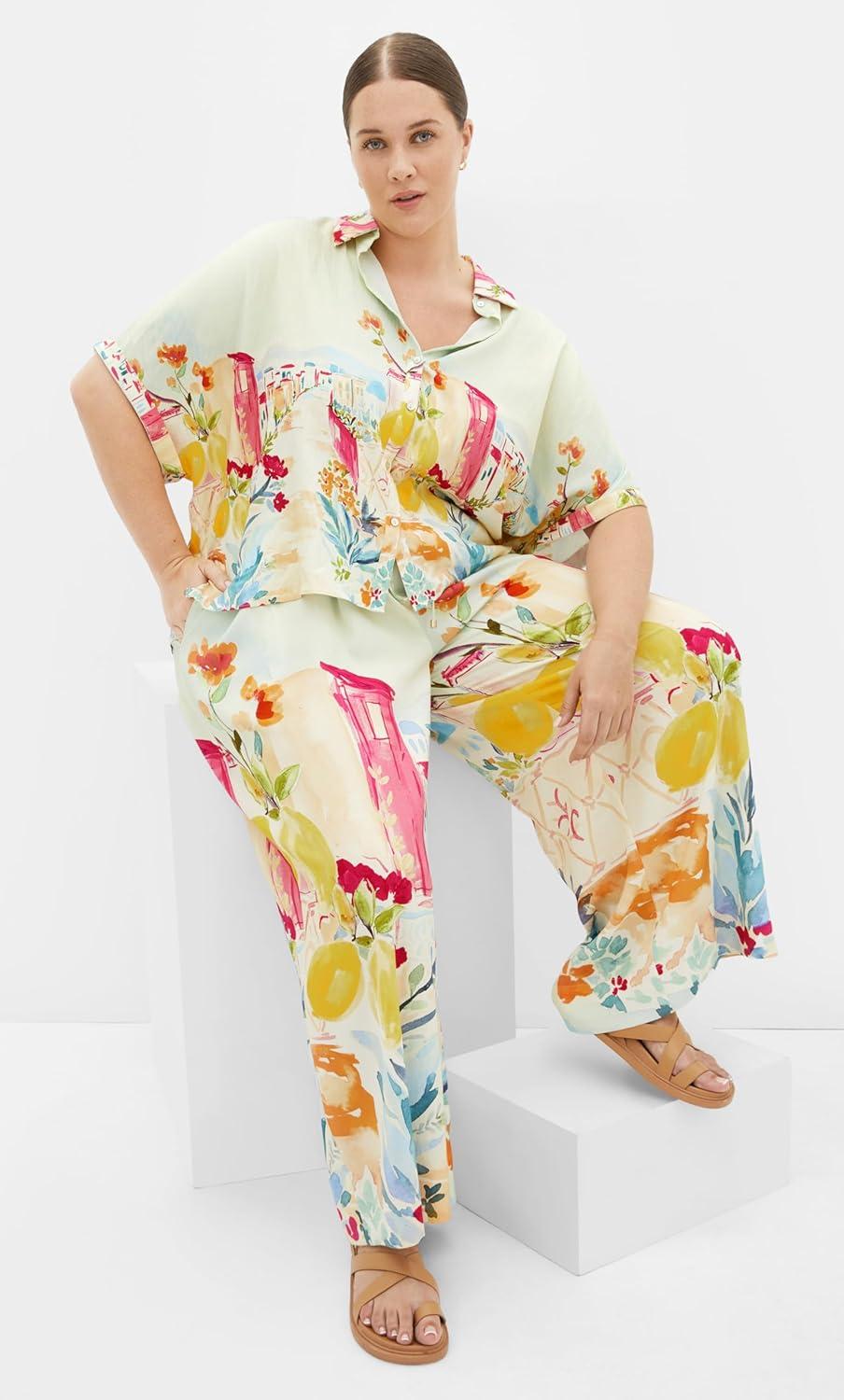 image:imageCity Chic Womens Plus Size Pants MosaicSorrento Summer