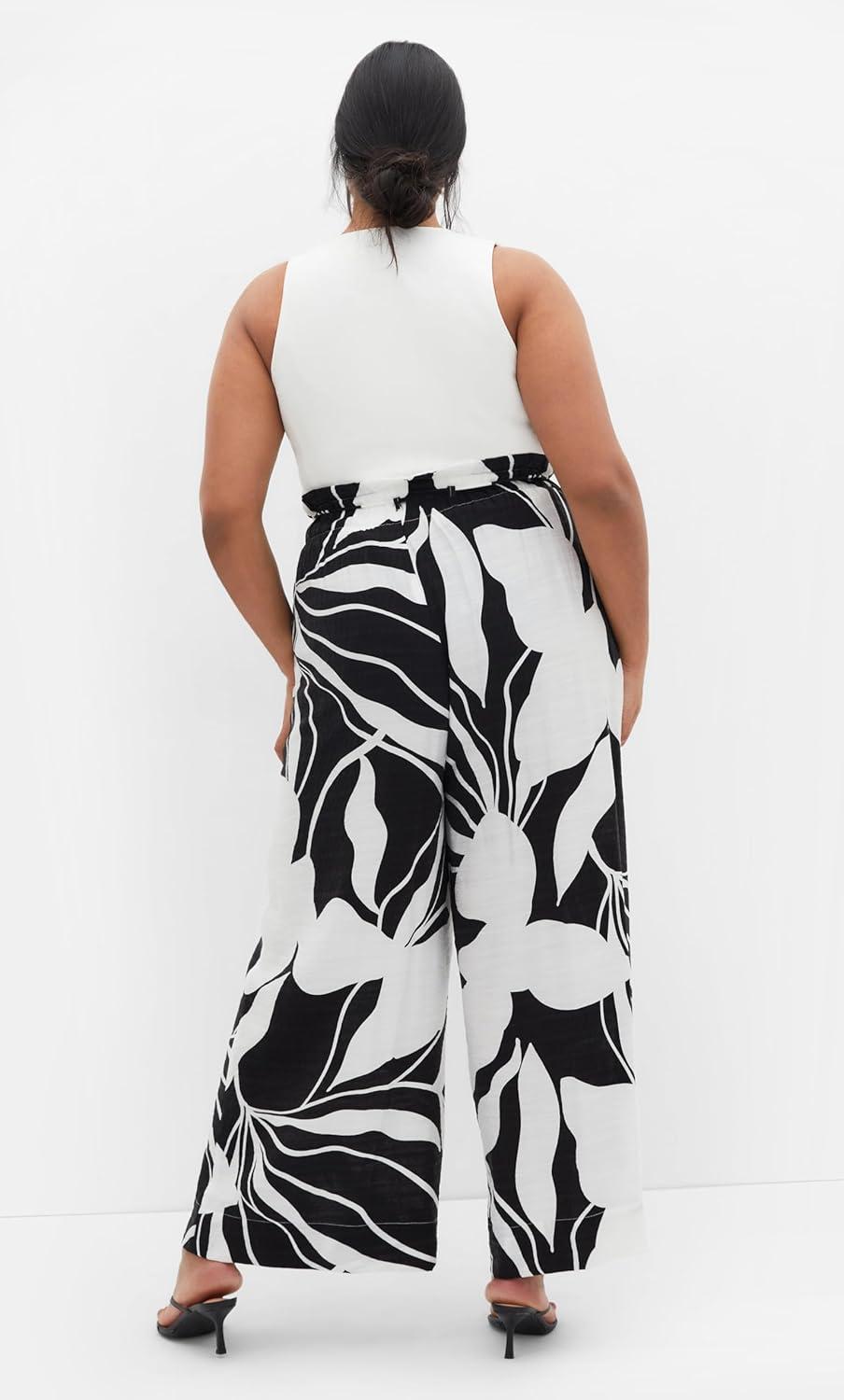 image:imageCity Chic Womens Plus Size Pants Resort Wide PrintPalm Paradise