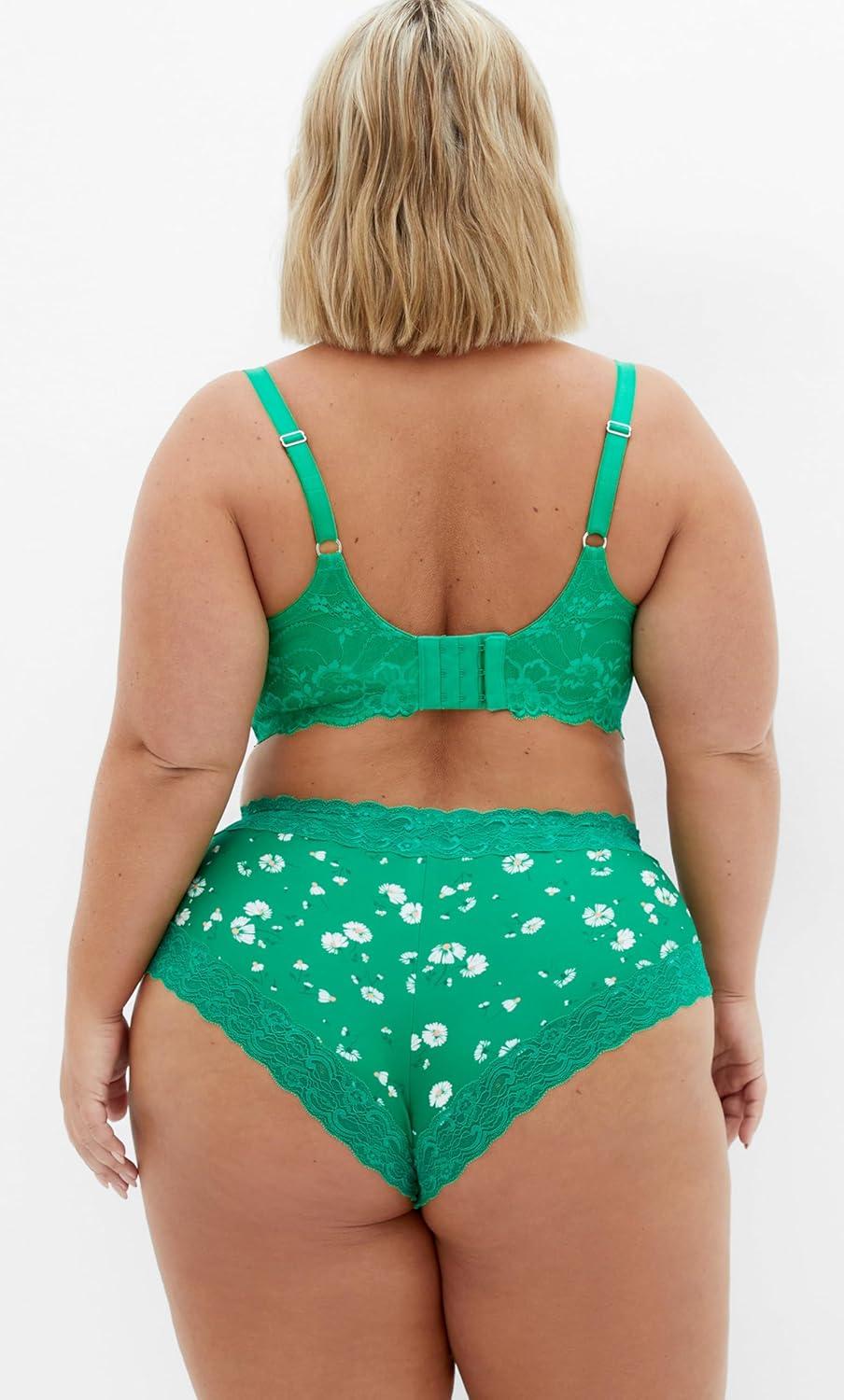 image:imageCity Chic Womens Plus Size Panty Hailey Cheeky PrintKelly Green Floral