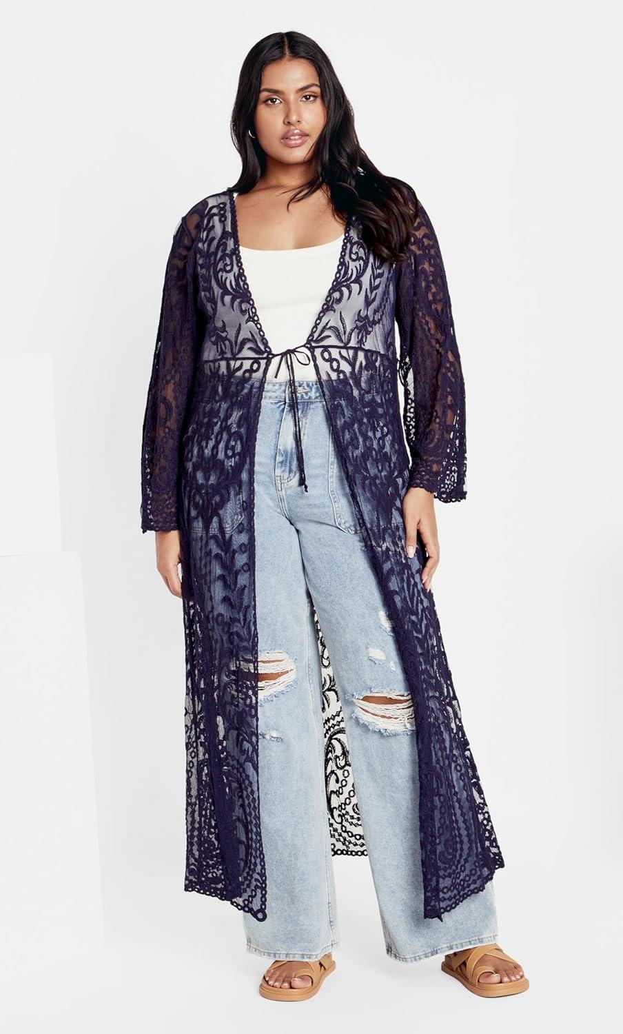 image:imageCity Chic Womens Plus Size Pretty Thing DusterNavy