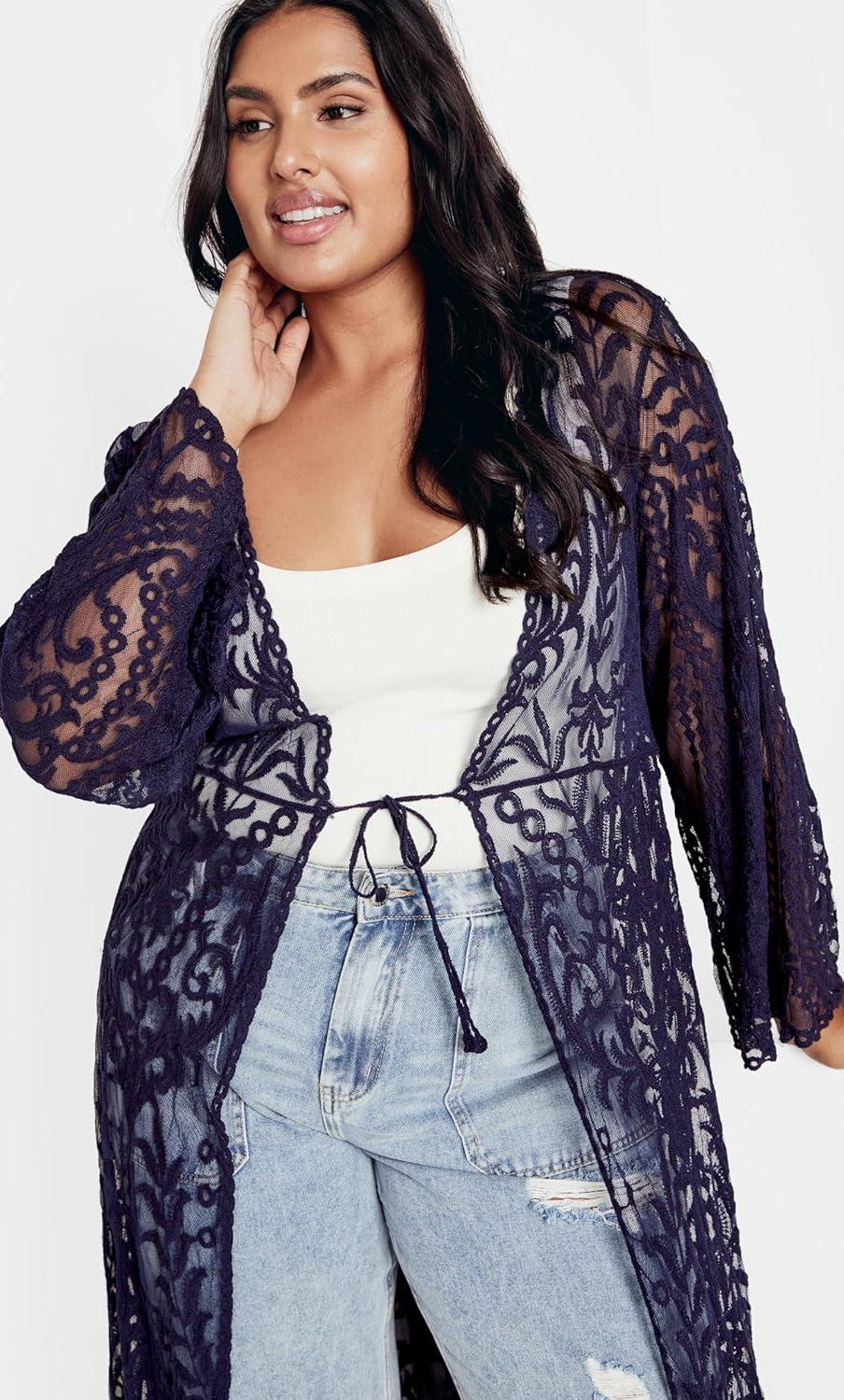 image:imageCity Chic Womens Plus Size Pretty Thing DusterNavy