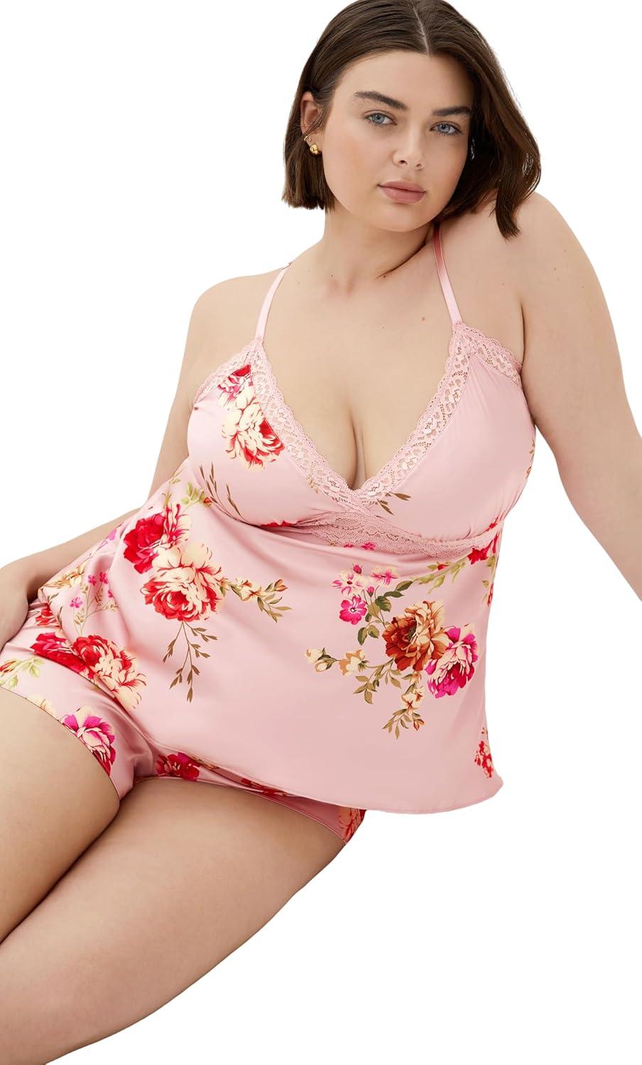 image:imageCity Chic Womens Plus Size Set Arcadia CamiBlush Floral Print