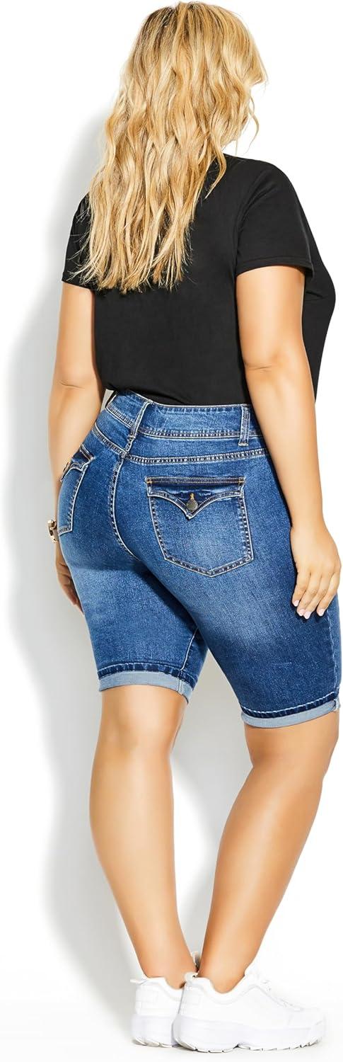 image:imageCity Chic Womens Plus Size Short Killer PinsMid Denim