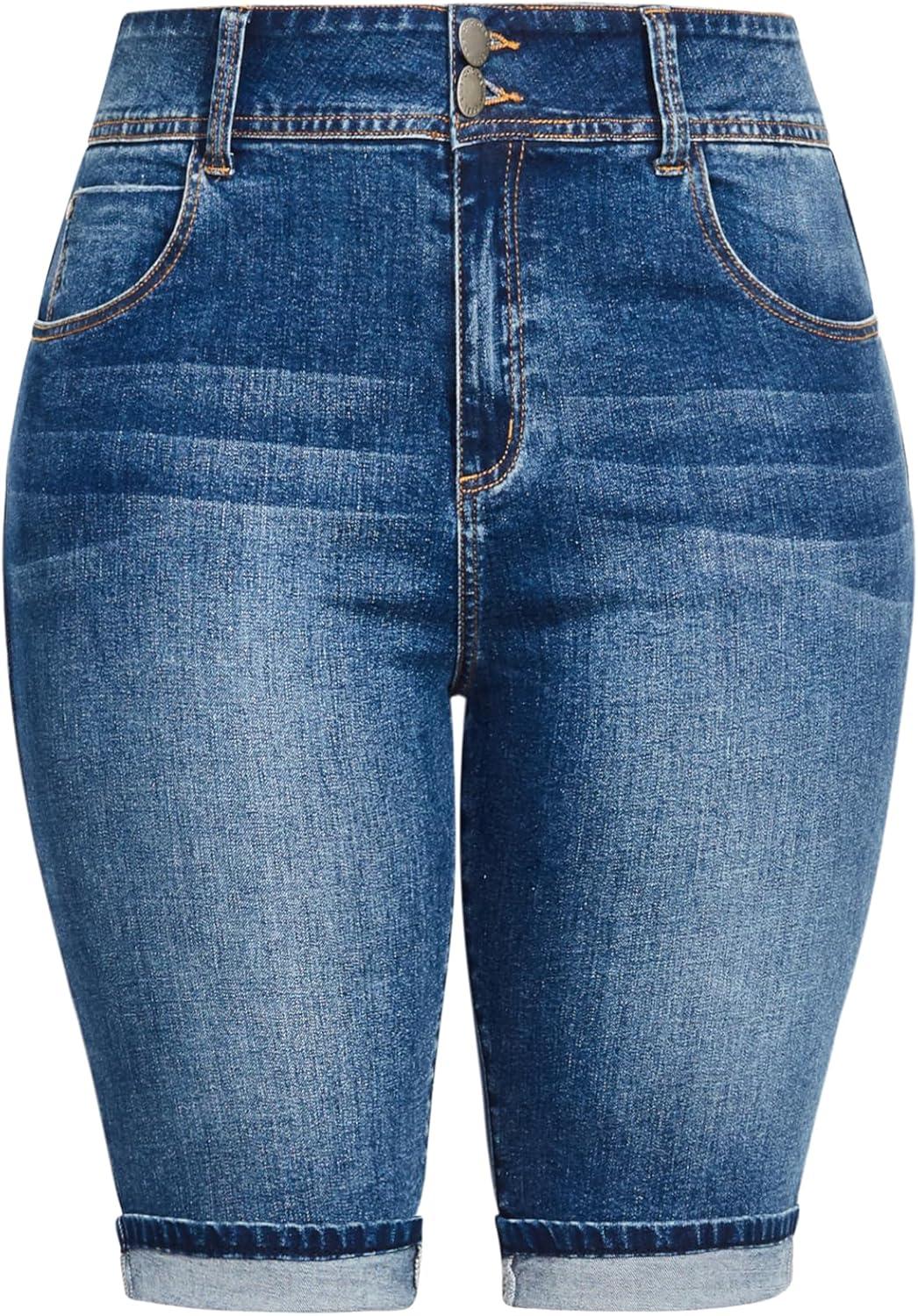 image:imageCity Chic Womens Plus Size Short Killer PinsMid Denim