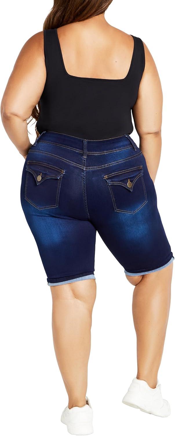 image:imageCity Chic Womens Plus Size Short Killer PinsMid Denim