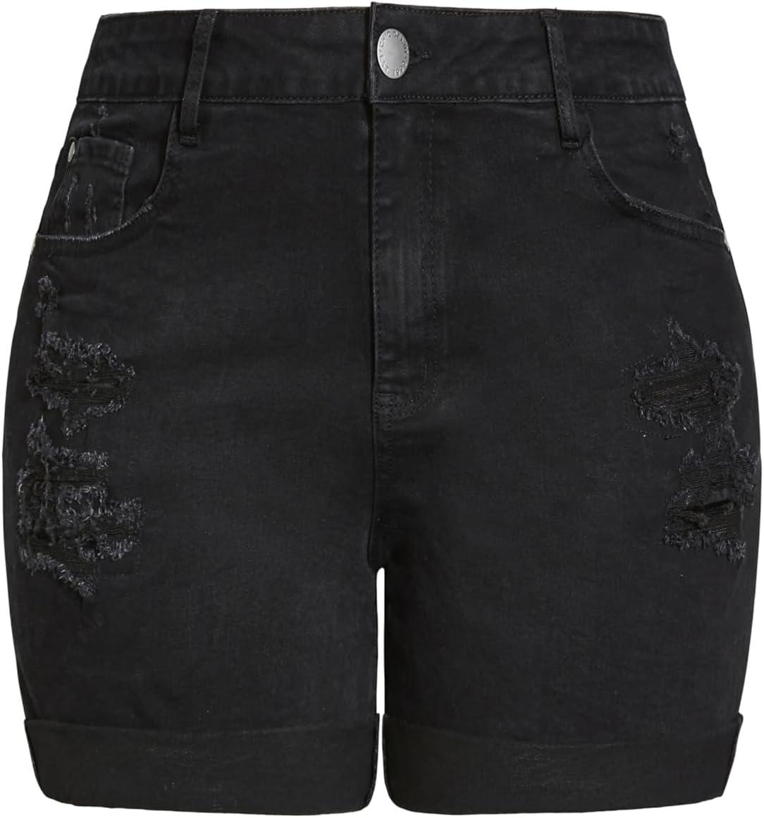image:imageCity Chic Womens Plus Size Short Ripped LoveBlack Wash