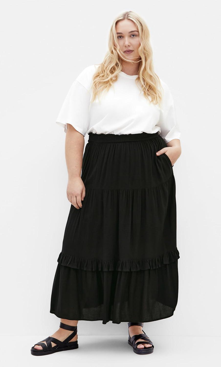 image:imageCity Chic Womens Plus Size Skirt Devine Beauty PlainBlack