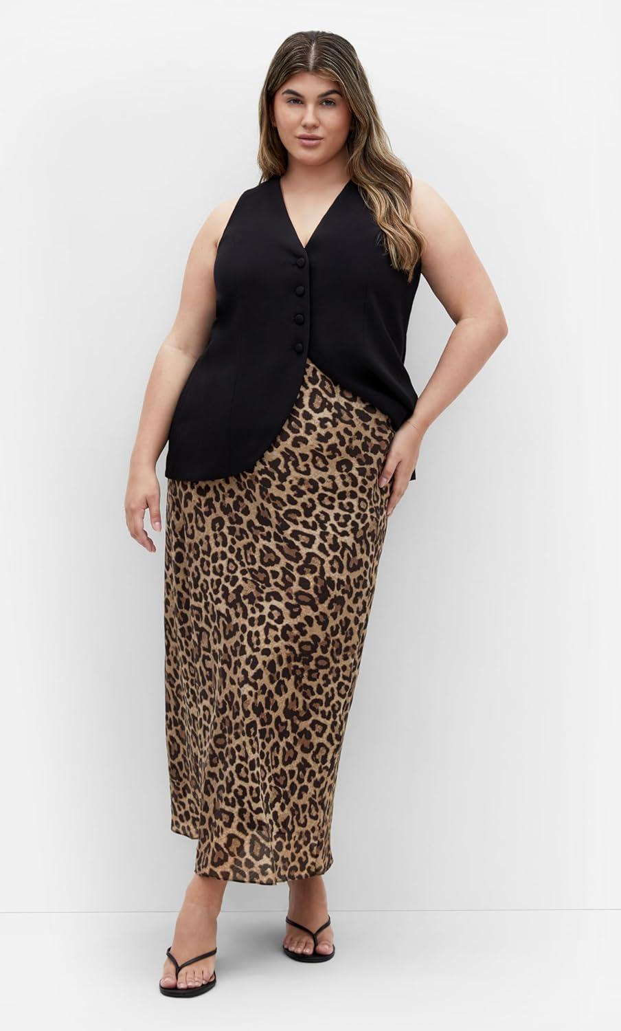 image:imageCity Chic Womens Plus Size Skirt Kyra PrintLeopard Prt