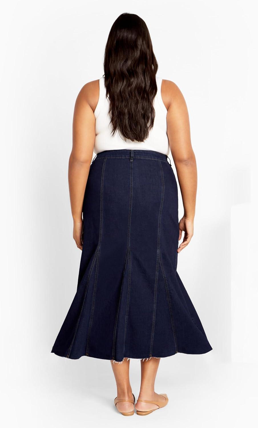 image:imageCity Chic Womens Plus Size Skirt LayloDenim Dark