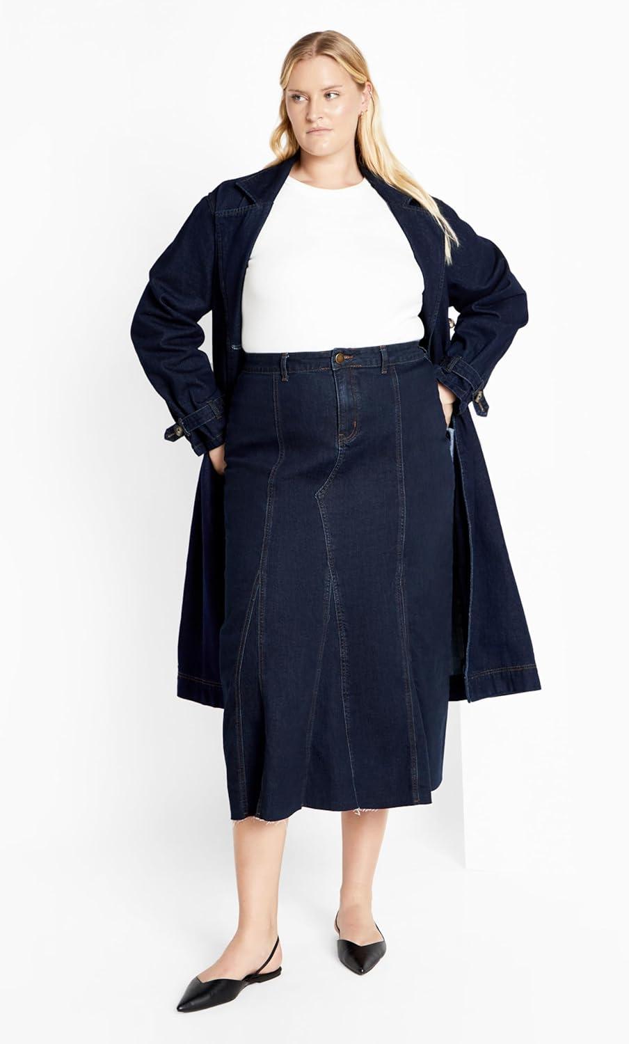 image:imageCity Chic Womens Plus Size Skirt LayloDenim Dark