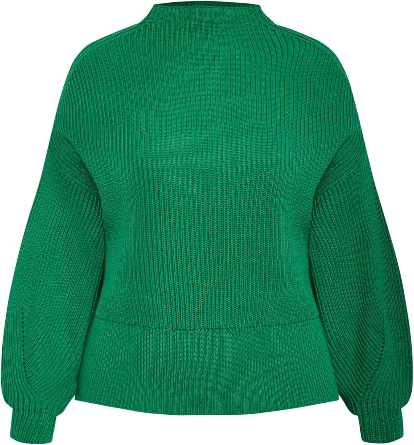 image:imageCity Chic Womens Plus Size Sweater Angel SleeveGreenstone