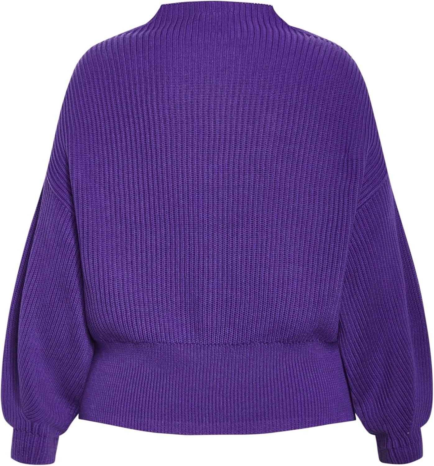 image:imageCity Chic Womens Plus Size Sweater Angel SleeveRoyal Purple