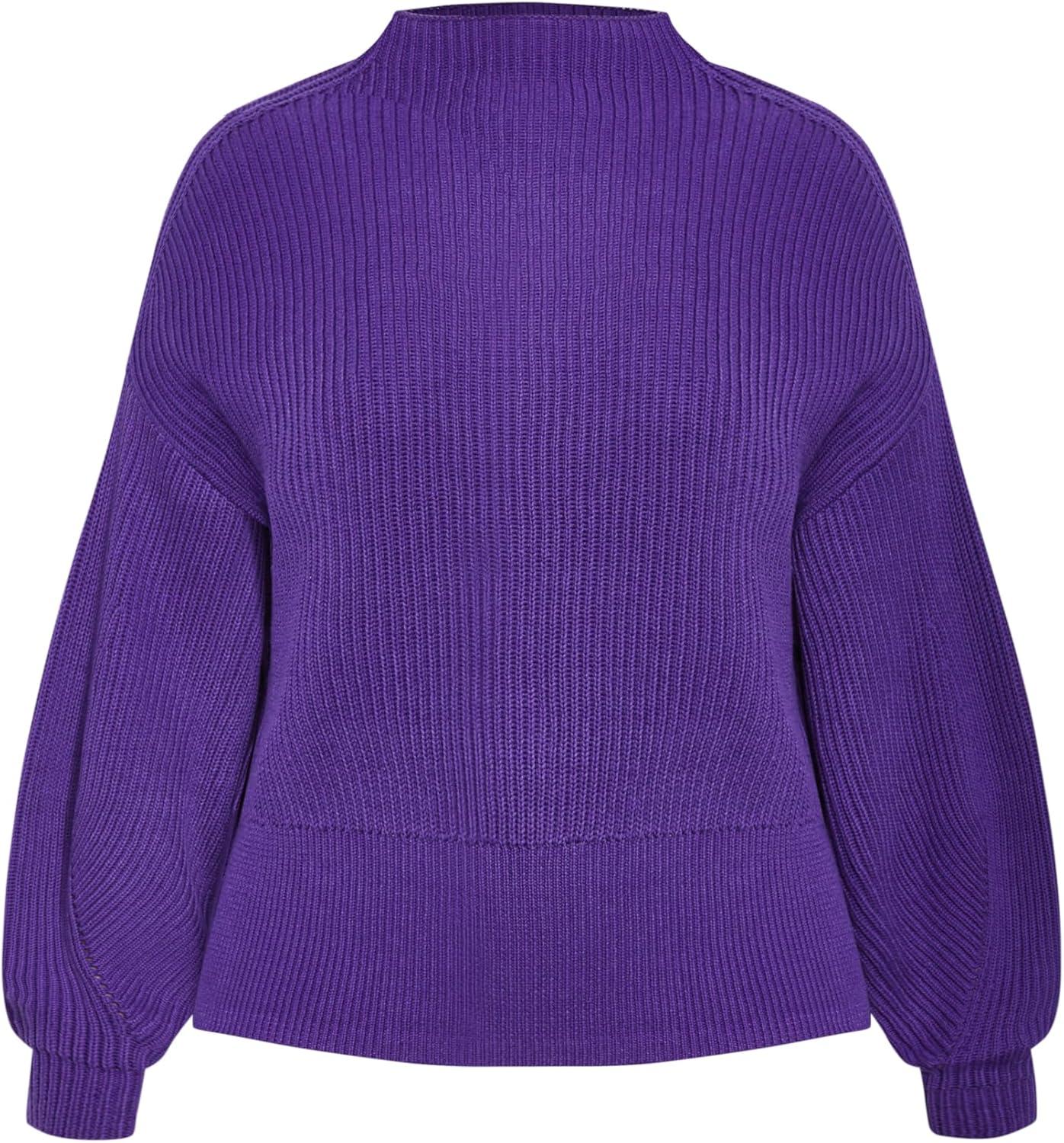 image:imageCity Chic Womens Plus Size Sweater Angel SleeveRoyal Purple