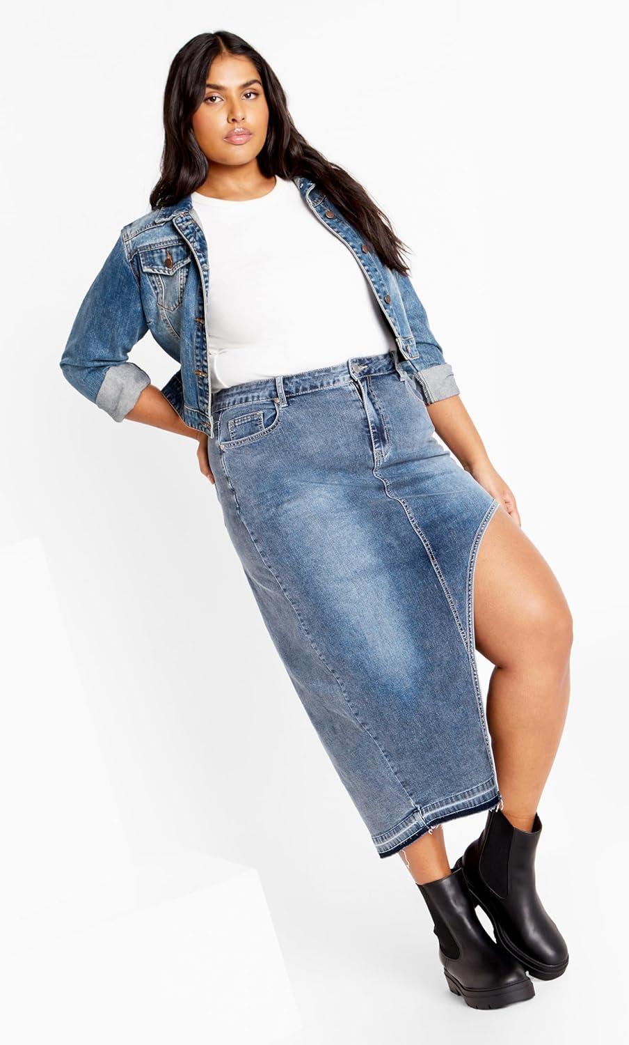 image:imageCity Chic Womens Skirt RemiLight Wash