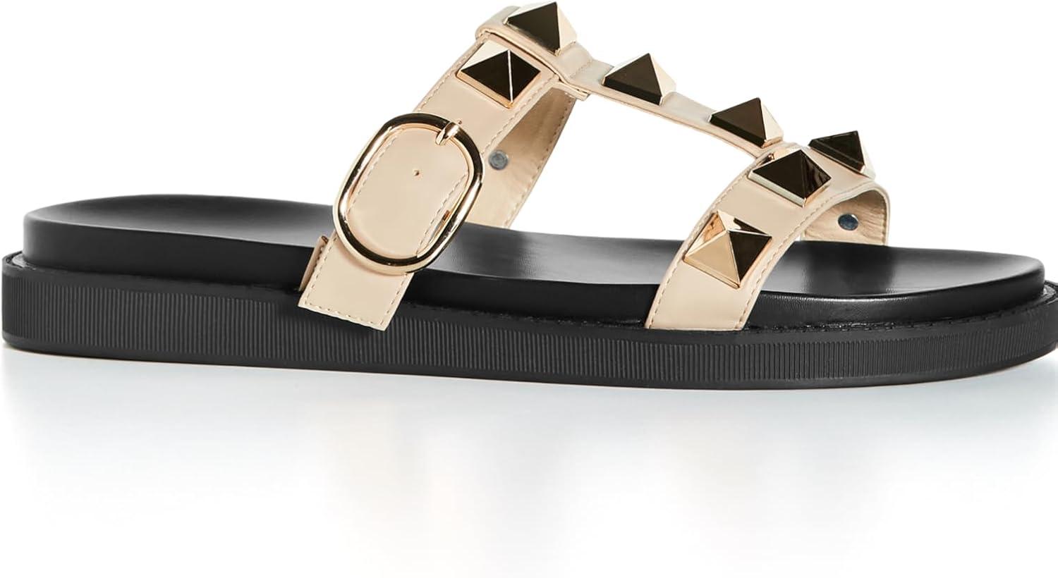 image:imageCity Chic Womens WIDE FIT Totally Spike Slide NeutralNeutral