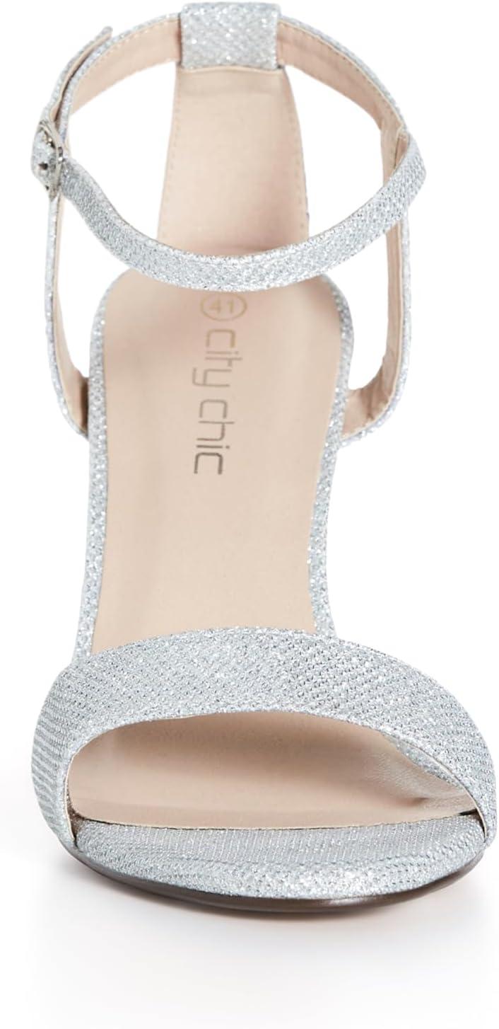 image:imageCity Chic Womens Wide FIT Dressy Danielle Heel BlackSilver
