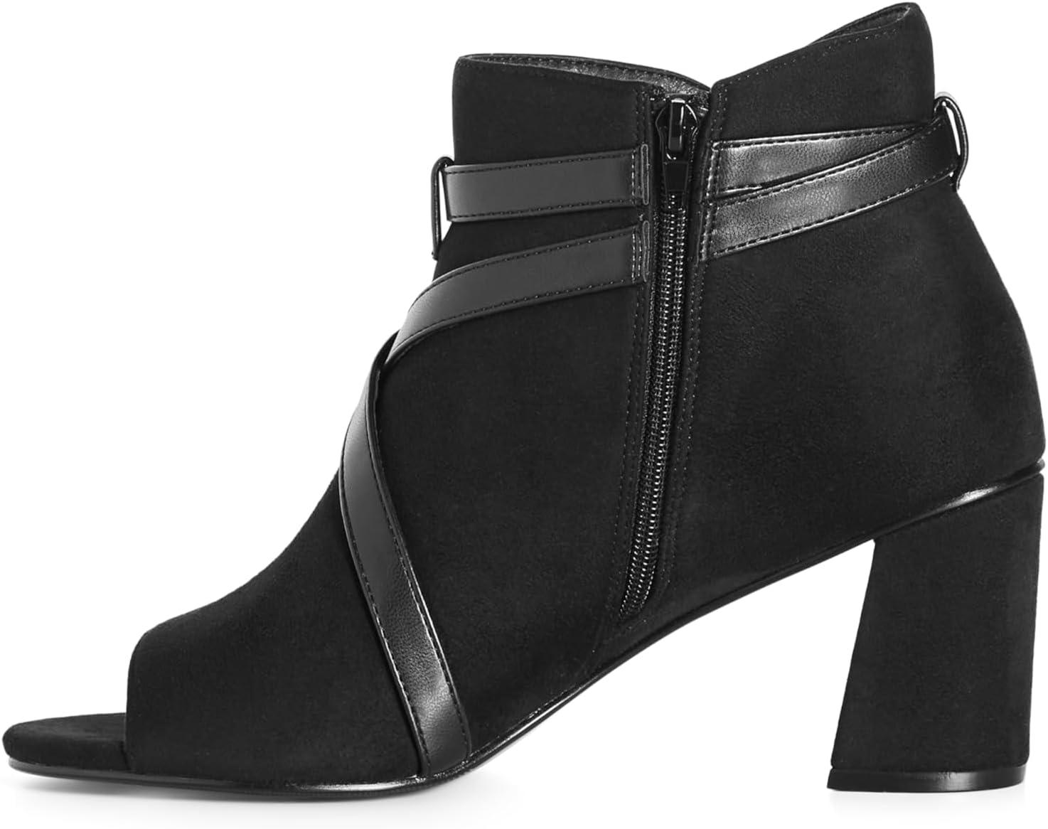 image:imageCity Chic Womens Wide Fit Carrie Shootie SandalBlack