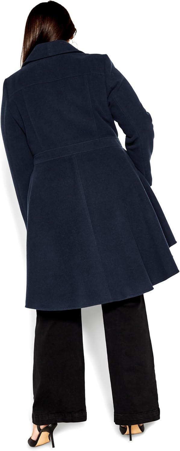 image:imageCity Chic womens City Chic Plus Size Coat Hi Lo FrillNavy