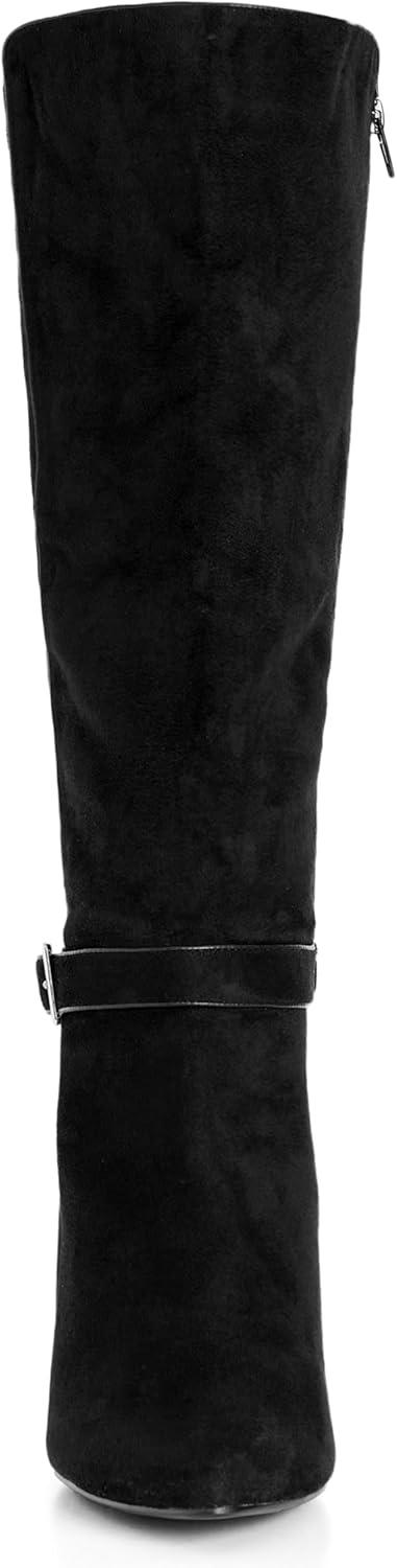image:imageCity Chic womens Wide Fit Clea Knee Wedge BootBlack
