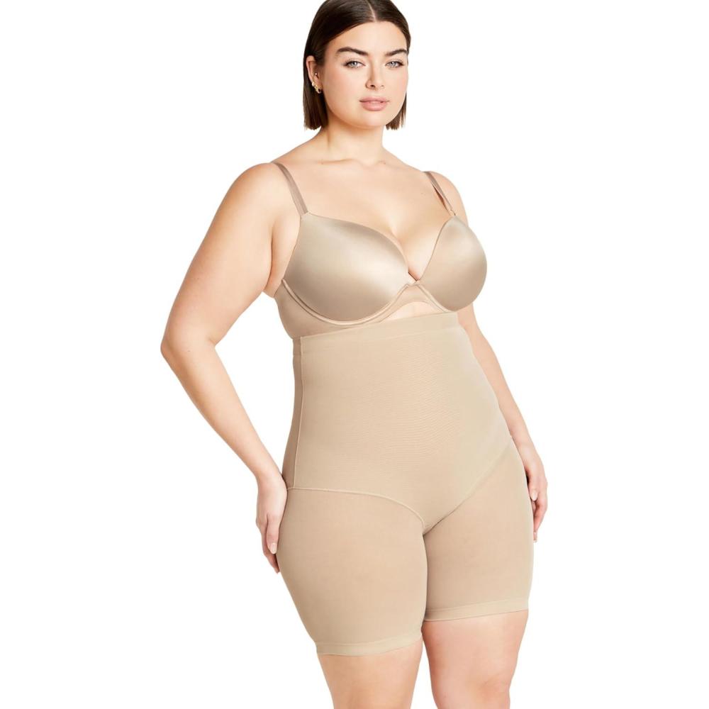image:imageCITY CHIC Plus Size Shorts Power Mesh ShortLatte