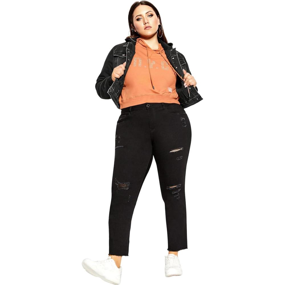image:imageCity Chic CCX Womens Plus Size Jacket Denim StreetBlack Wash
