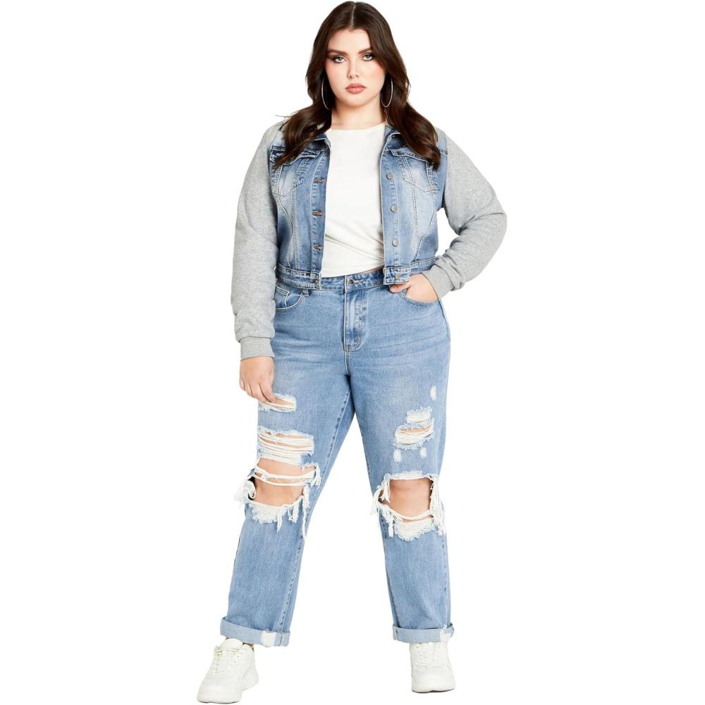 image:imageCity Chic CCX Womens Plus Size Jacket Denim StreetDenim