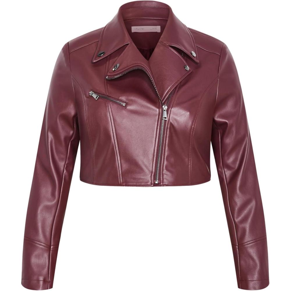 image:imageCity Chic Womens JacketAmira Faux LeatherDark Cherry