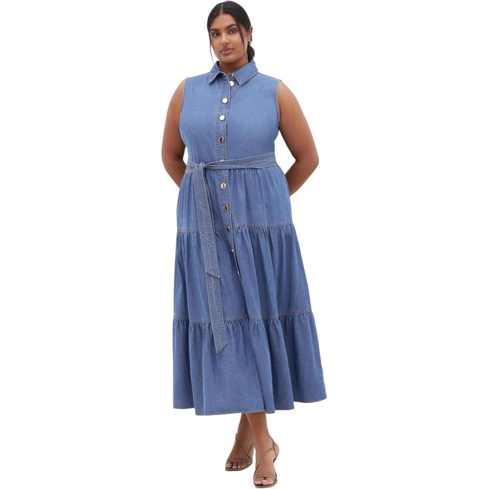 image:imageCity Chic Womens Maxi Dress  RayaLight Denim