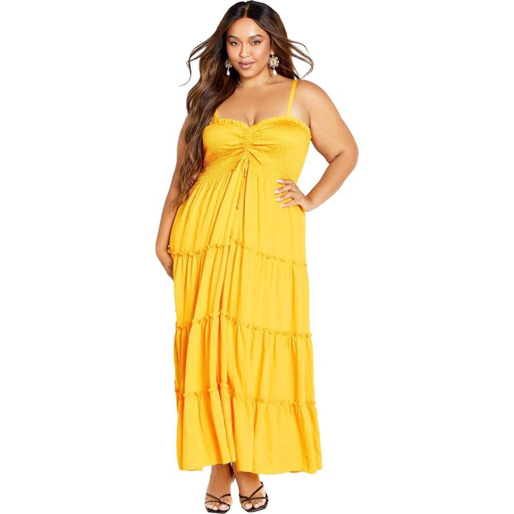 image:imageCity Chic Womens Plus Size Alisa Maxi DressSunshine