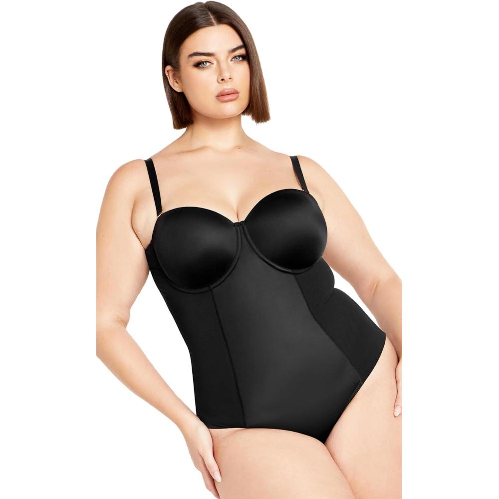 image:imageCity Chic Womens Plus Size Bodysuit  Smooth amp Chic StraplessBlack