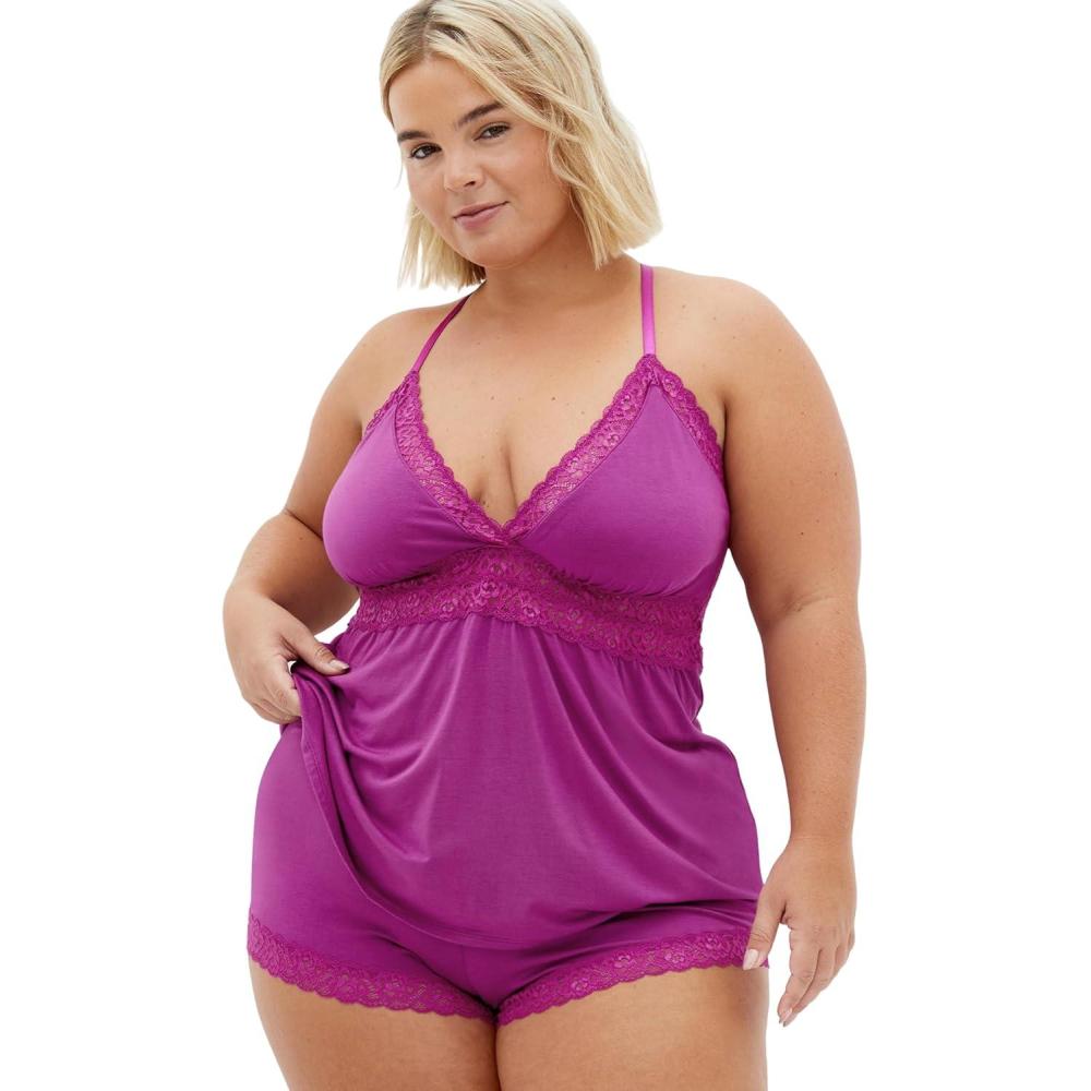 image:imageCity Chic Womens Plus Size Cami Set  Viva ShortCerise
