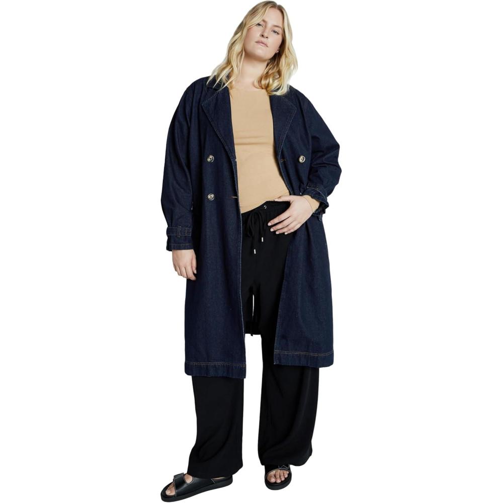 image:imageCity Chic Womens Plus Size Coat Laylo TrenchDenim Dark