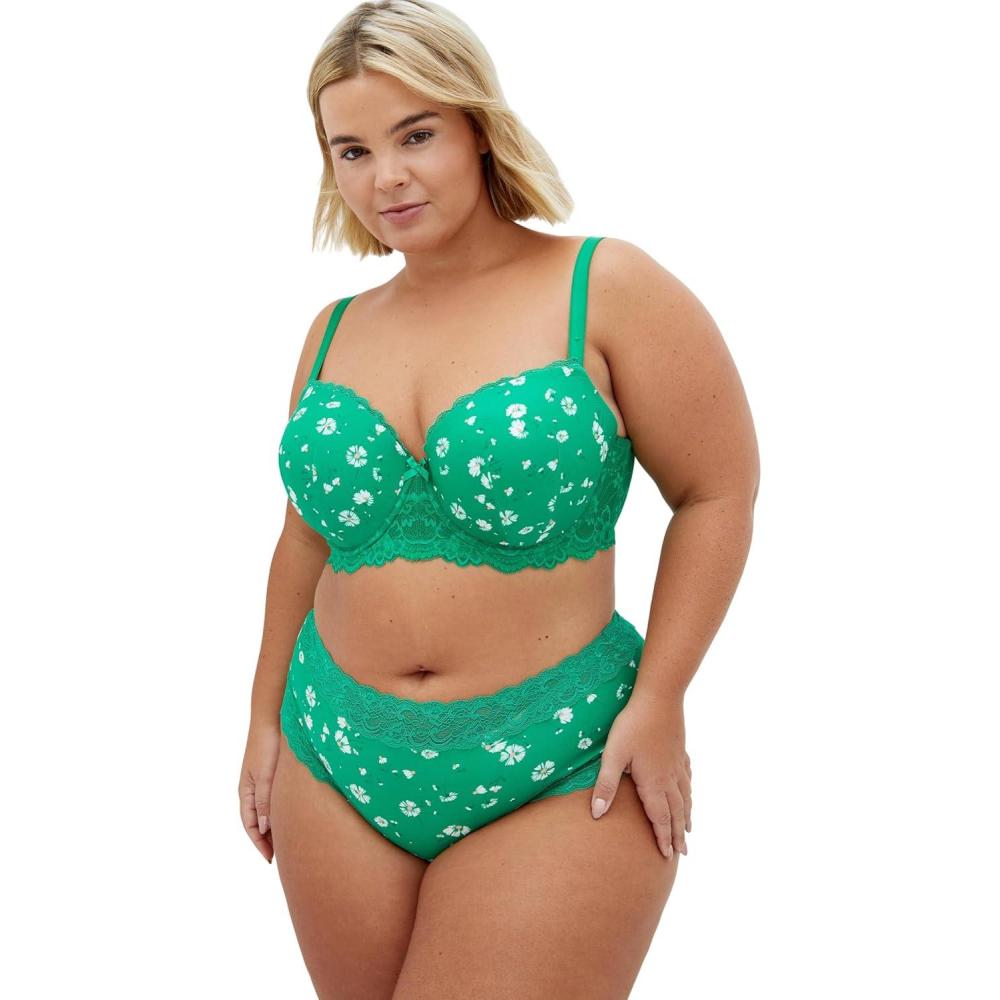 image:imageCity Chic Womens Plus Size Contour Bra  Hailey PrintKelly Green Floral