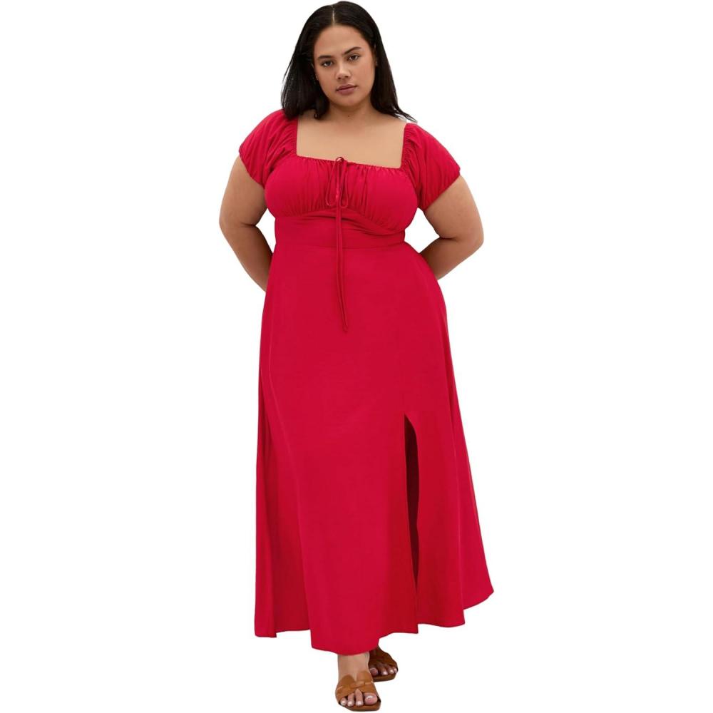 image:imageCity Chic Womens Plus Size Dress Abbigail Split MaxiCrimson