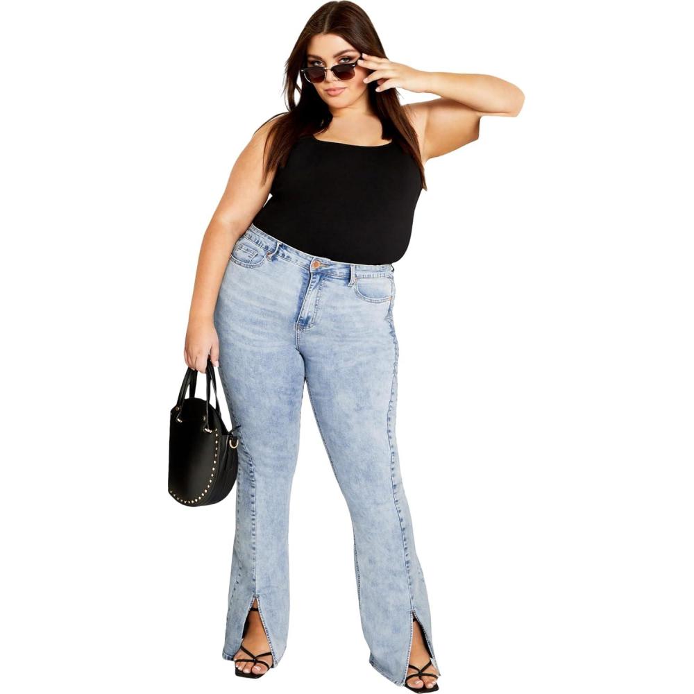 image:imageCity Chic Womens Plus Size Harley Gigi JeanMid Denim Splice