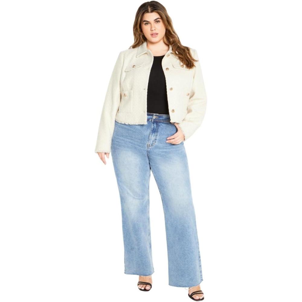 image:imageCity Chic Womens Plus Size Jacket AmiraCream
