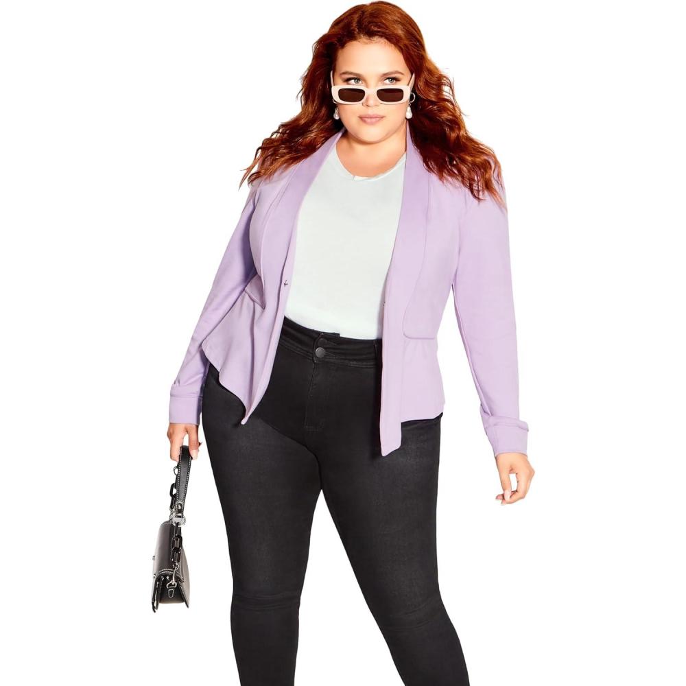 image:imageCity Chic Womens Plus Size Jacket  Piping PraiseLilac
