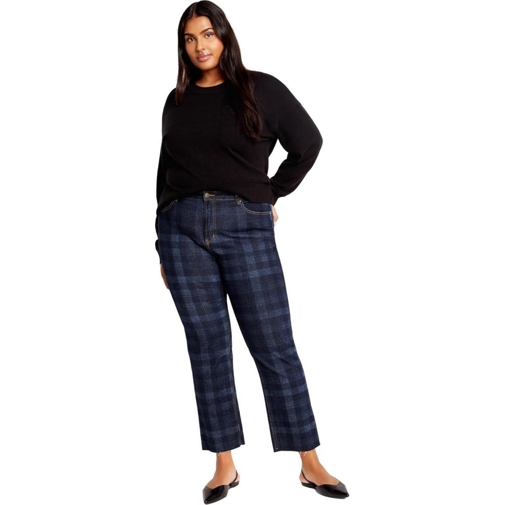 image:imageCity Chic Womens Plus Size Jean Harley Baylee StraightDenim Check