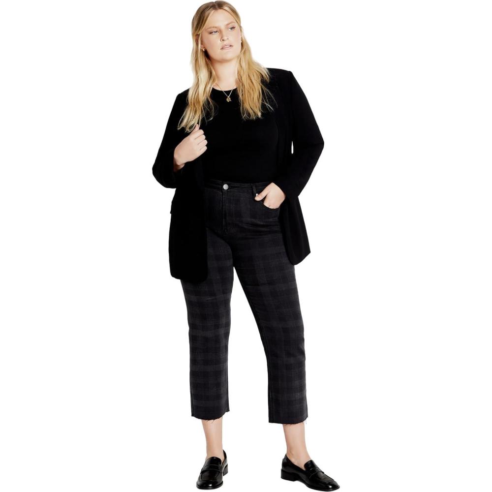 image:imageCity Chic Womens Plus Size Jean Harley Baylee StraightGrey Check