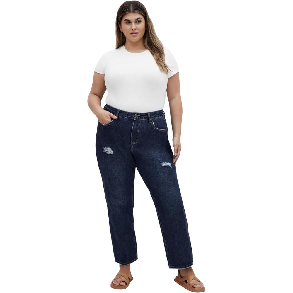image:imageCity Chic Womens Plus Size JeanHarley Adelyn CropDark Denim