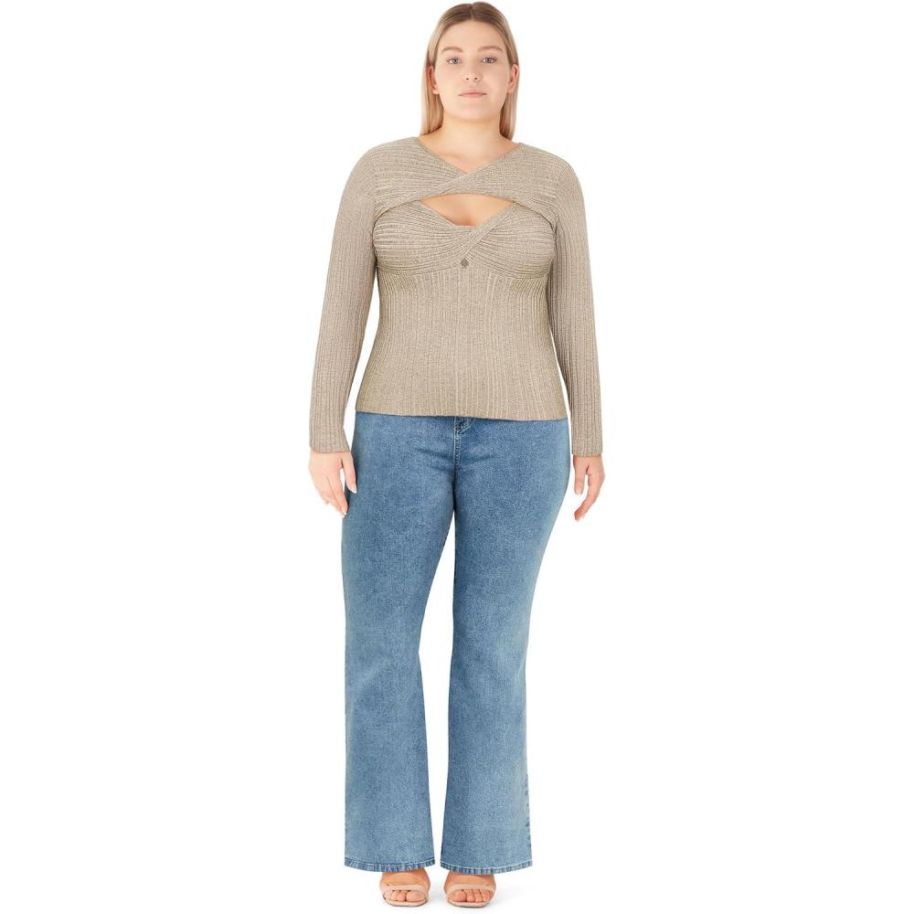image:imageCity Chic Womens Plus Size Jumper  TessaCream Marle