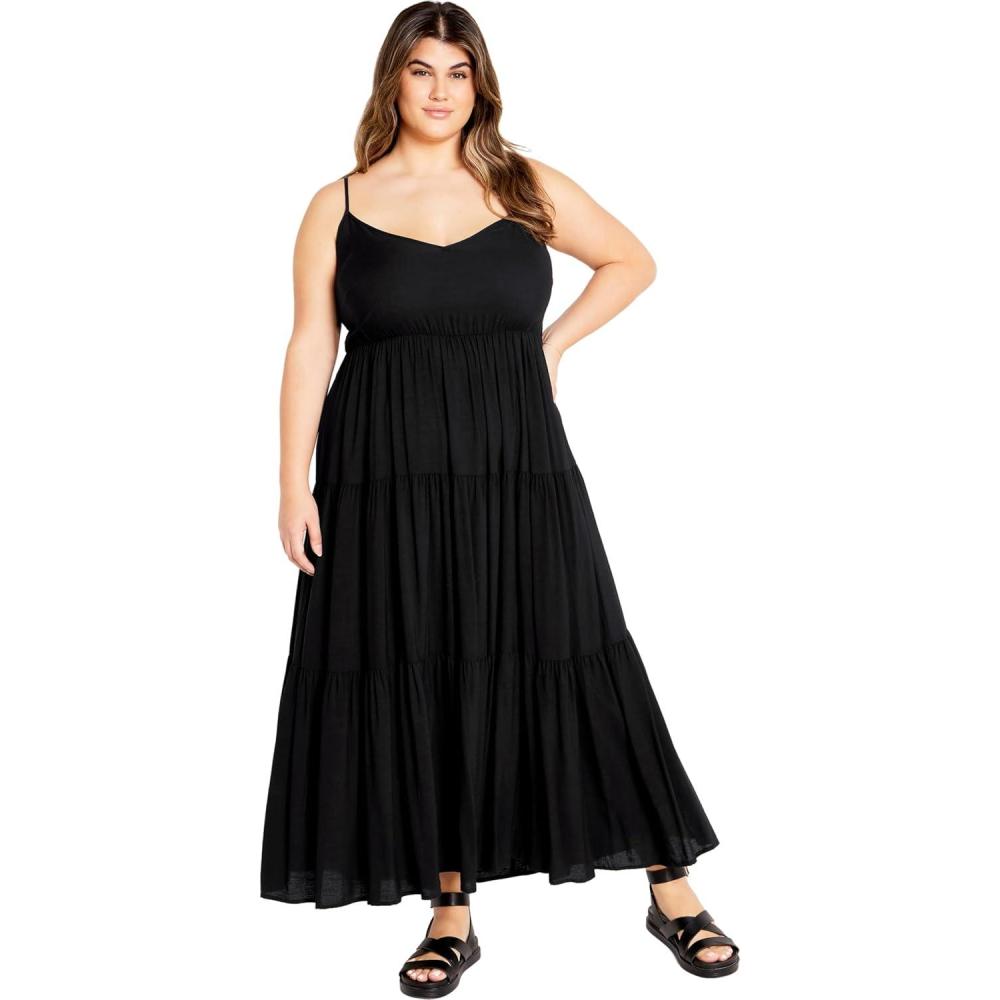image:imageCity Chic Womens Plus Size Oasis Maxi DressBlack